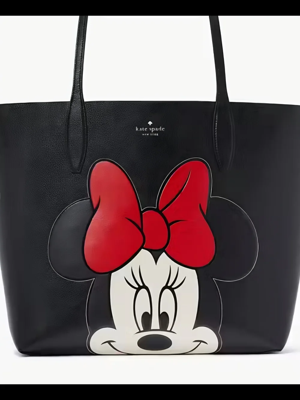 kate spade Kids Black Tote with Pink Minnie Bow Graphic